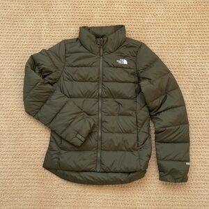 North Face insulated 550 down puffer in green